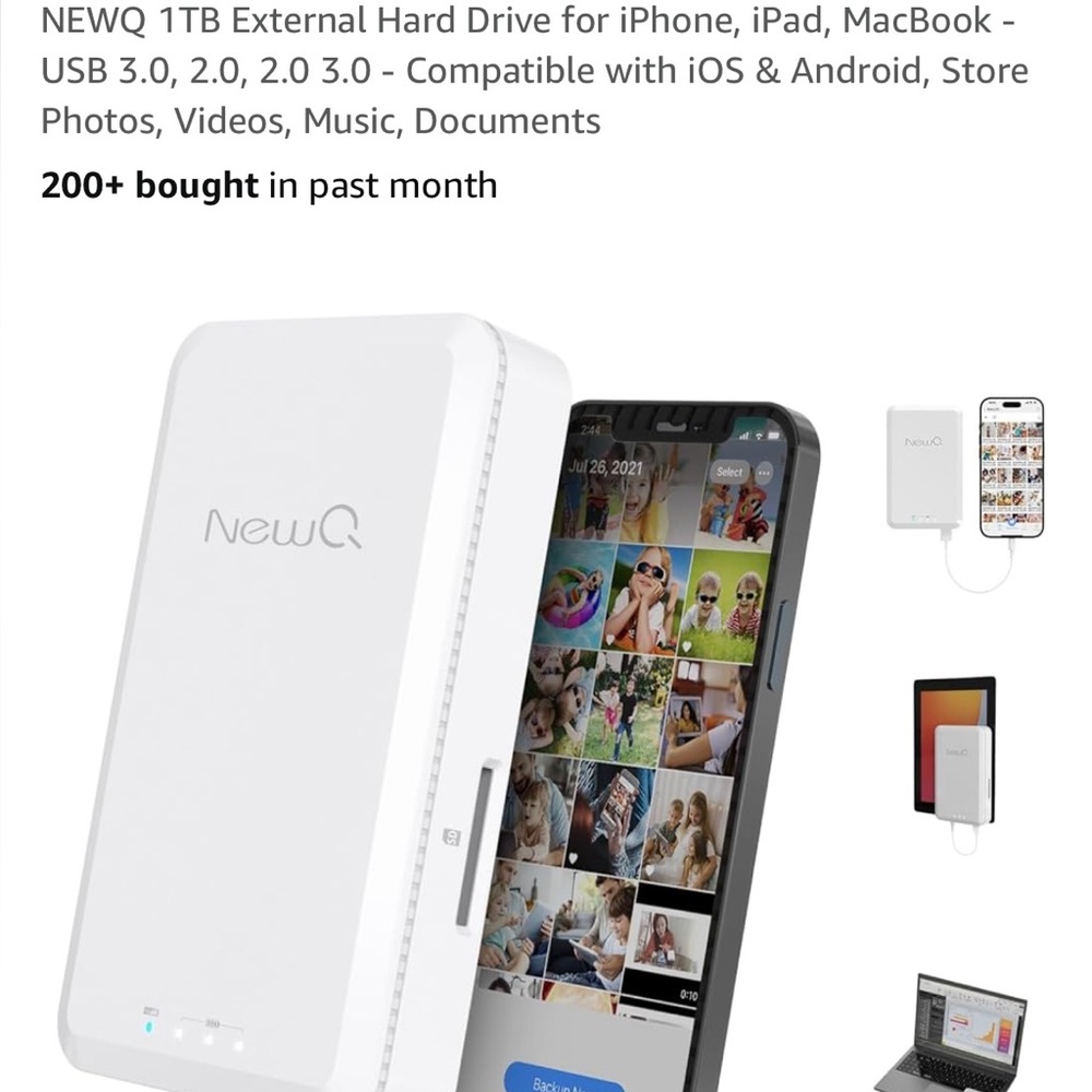 New Q Phone backup hard drive